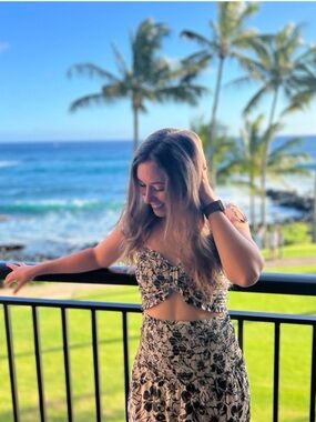 American Eagle Two Piece Set Convertible Dress Skirt Top Tropical Floral Size S